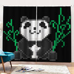 8-Bit Pixel Panda Print Pencil Pleat Curtains