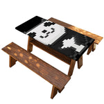 8-Bit Pixel Panda Print Picnic Table Cover