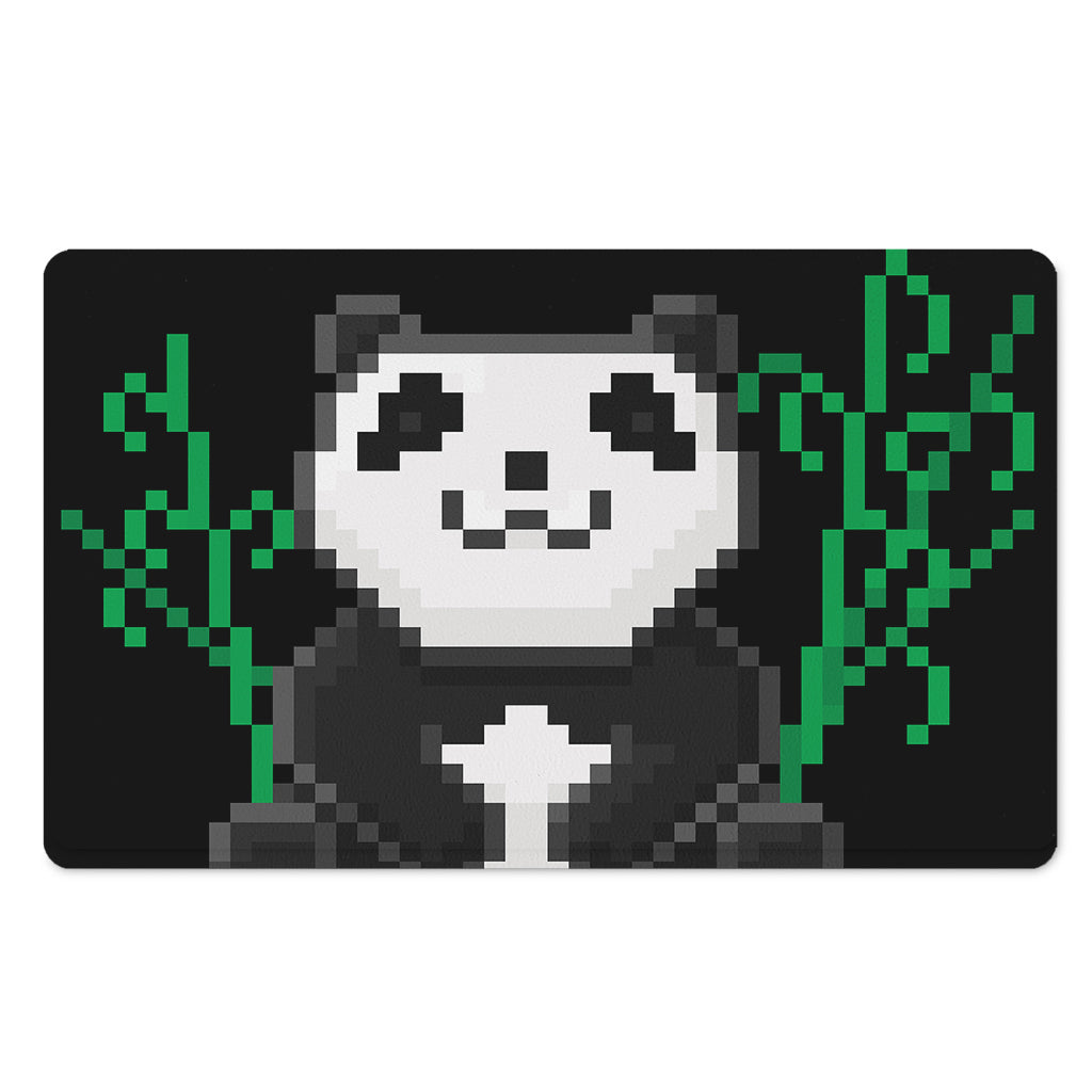 8-Bit Pixel Panda Print Polyester Doormat