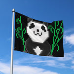 8-Bit Pixel Panda Print Polyester Flag