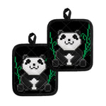 8-Bit Pixel Panda Print Pot Holders