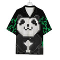 8-Bit Pixel Panda Print Rayon Hawaiian Shirt