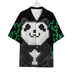 8-Bit Pixel Panda Print Rayon Hawaiian Shirt