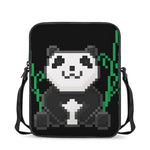8-Bit Pixel Panda Print Rectangular Crossbody Bag