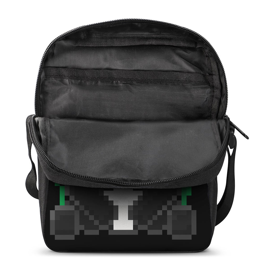 8-Bit Pixel Panda Print Rectangular Crossbody Bag