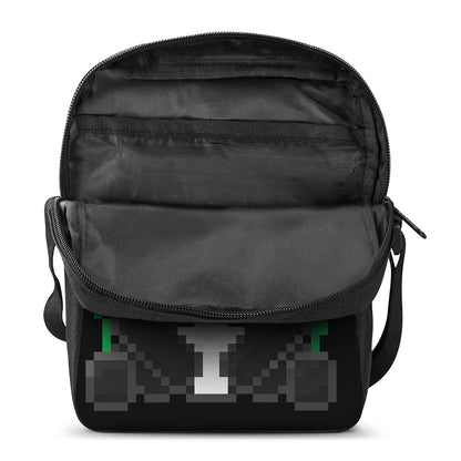 8-Bit Pixel Panda Print Rectangular Crossbody Bag