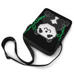 8-Bit Pixel Panda Print Rectangular Crossbody Bag