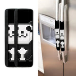 8-Bit Pixel Panda Print Refrigerator Handle Covers