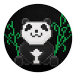 8-Bit Pixel Panda Print Round Blanket