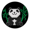 8-Bit Pixel Panda Print Round Floor Mat