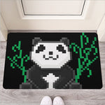 8-Bit Pixel Panda Print Rubber Doormat