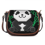 8-Bit Pixel Panda Print Saddle Bag