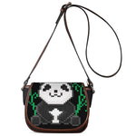 8-Bit Pixel Panda Print Saddle Bag