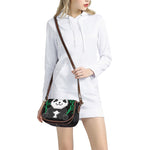 8-Bit Pixel Panda Print Saddle Bag