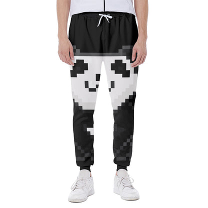 8-Bit Pixel Panda Print Scuba Joggers