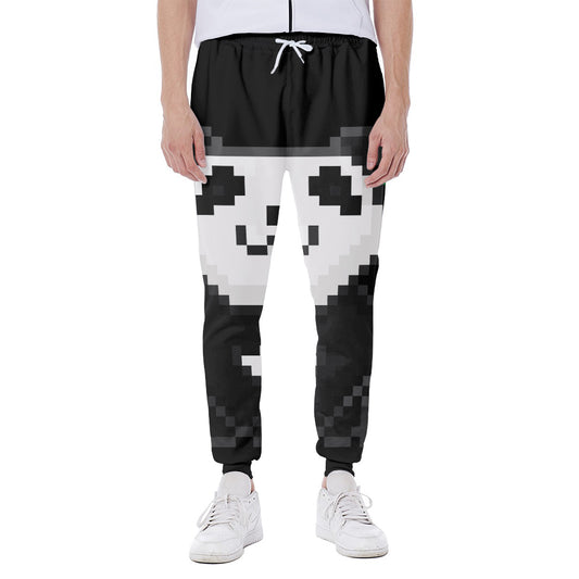 8-Bit Pixel Panda Print Scuba Joggers