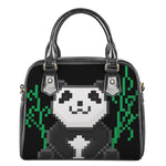 8-Bit Pixel Panda Print Shoulder Handbag