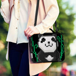 8-Bit Pixel Panda Print Shoulder Strap Bible Bag