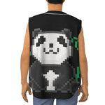 8-Bit Pixel Panda Print Sleeveless Baseball Jersey