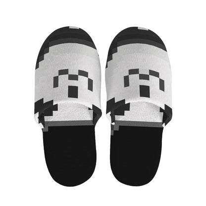8-Bit Pixel Panda Print Slippers