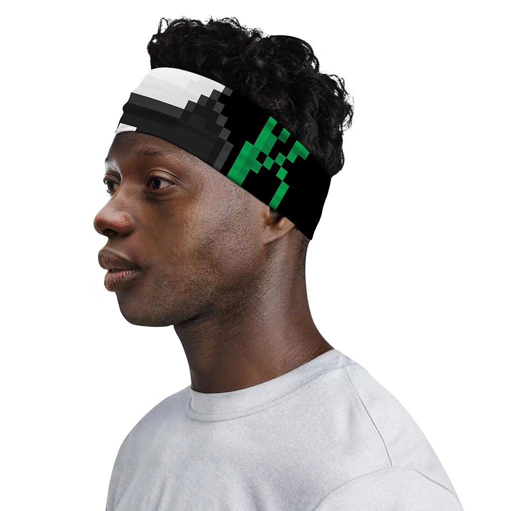 8-Bit Pixel Panda Print Sports Headband