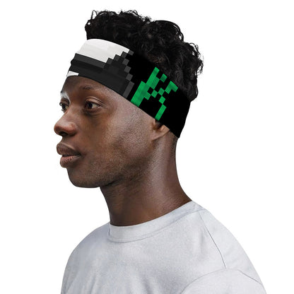 8-Bit Pixel Panda Print Sports Headband