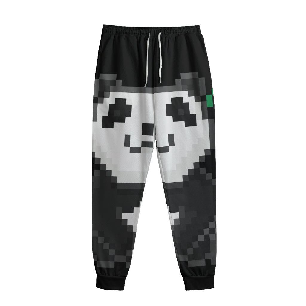 8-Bit Pixel Panda Print Sweatpants