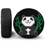 8-Bit Pixel Panda Print Tire Cover