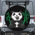 8-Bit Pixel Panda Print Tire Cover With Camera Hole