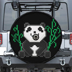 8-Bit Pixel Panda Print Tire Cover With Camera Hole