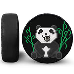 8-Bit Pixel Panda Print Tire Cover With Camera Hole