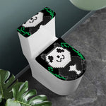8-Bit Pixel Panda Print Toilet Lid And Tank Cover Set
