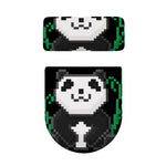 8-Bit Pixel Panda Print Toilet Lid And Tank Cover Set