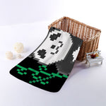 8-Bit Pixel Panda Print Towel