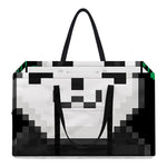 8-Bit Pixel Panda Print Utility Tote Bag