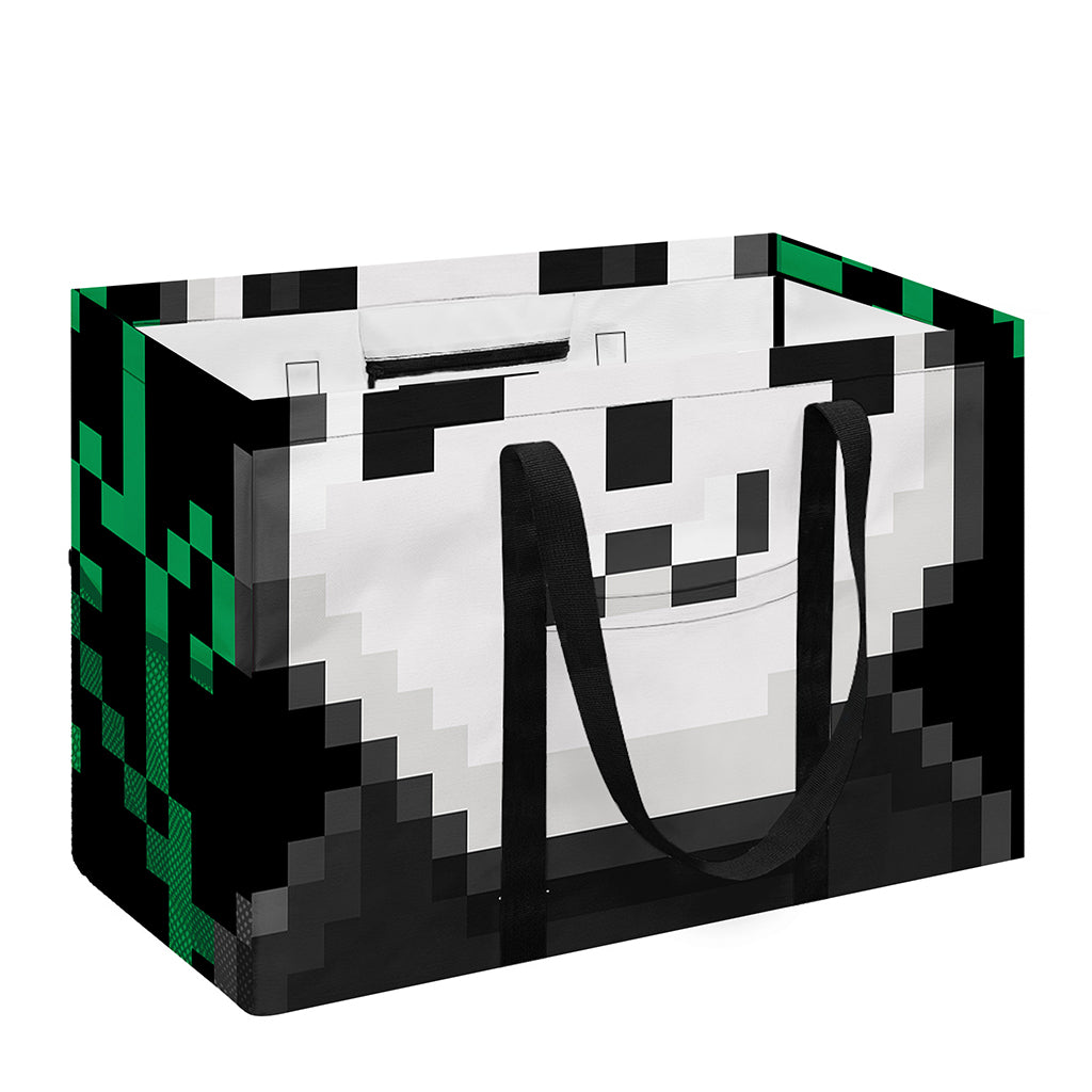 8-Bit Pixel Panda Print Utility Tote Bag