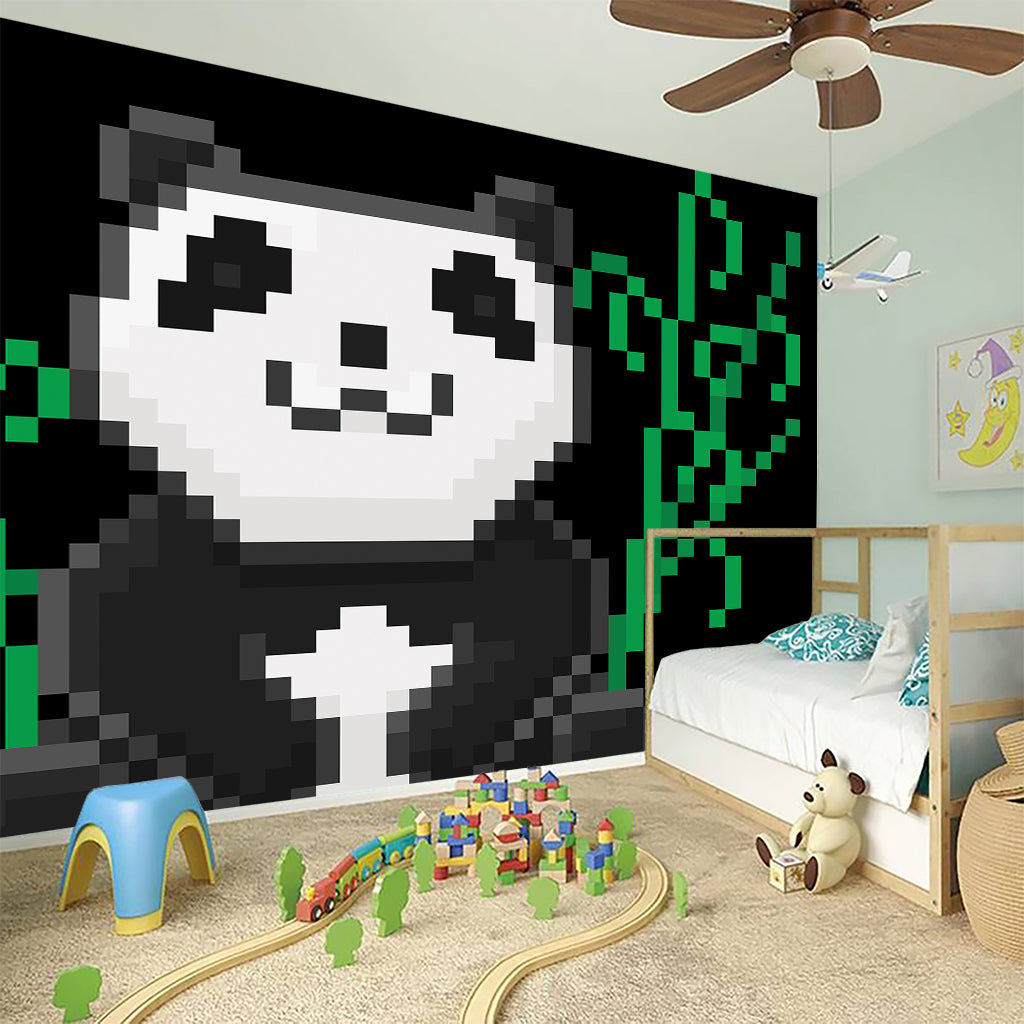 8-Bit Pixel Panda Print Wall Sticker
