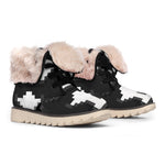 8-Bit Pixel Panda Print Winter Boots