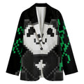 8-Bit Pixel Panda Print Women's Blazer