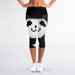 8-Bit Pixel Panda Print Women's Capri Leggings