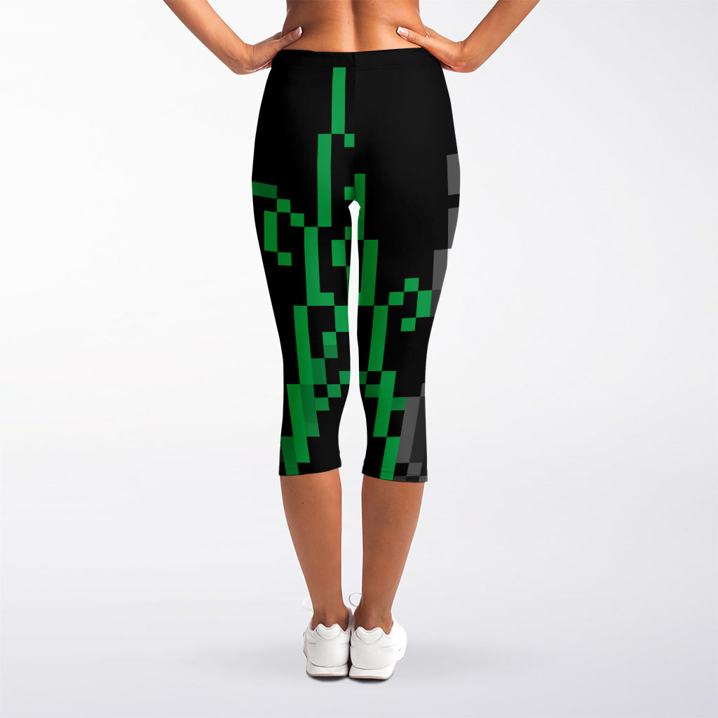 8-Bit Pixel Panda Print Women's Capri Leggings