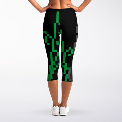 8-Bit Pixel Panda Print Women's Capri Leggings