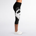 8-Bit Pixel Panda Print Women's Capri Leggings