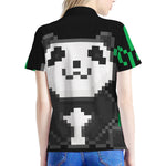 8-Bit Pixel Panda Print Women's Polo Shirt