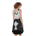 8-Bit Pixel Panda Print Women's Sleeveless Dress