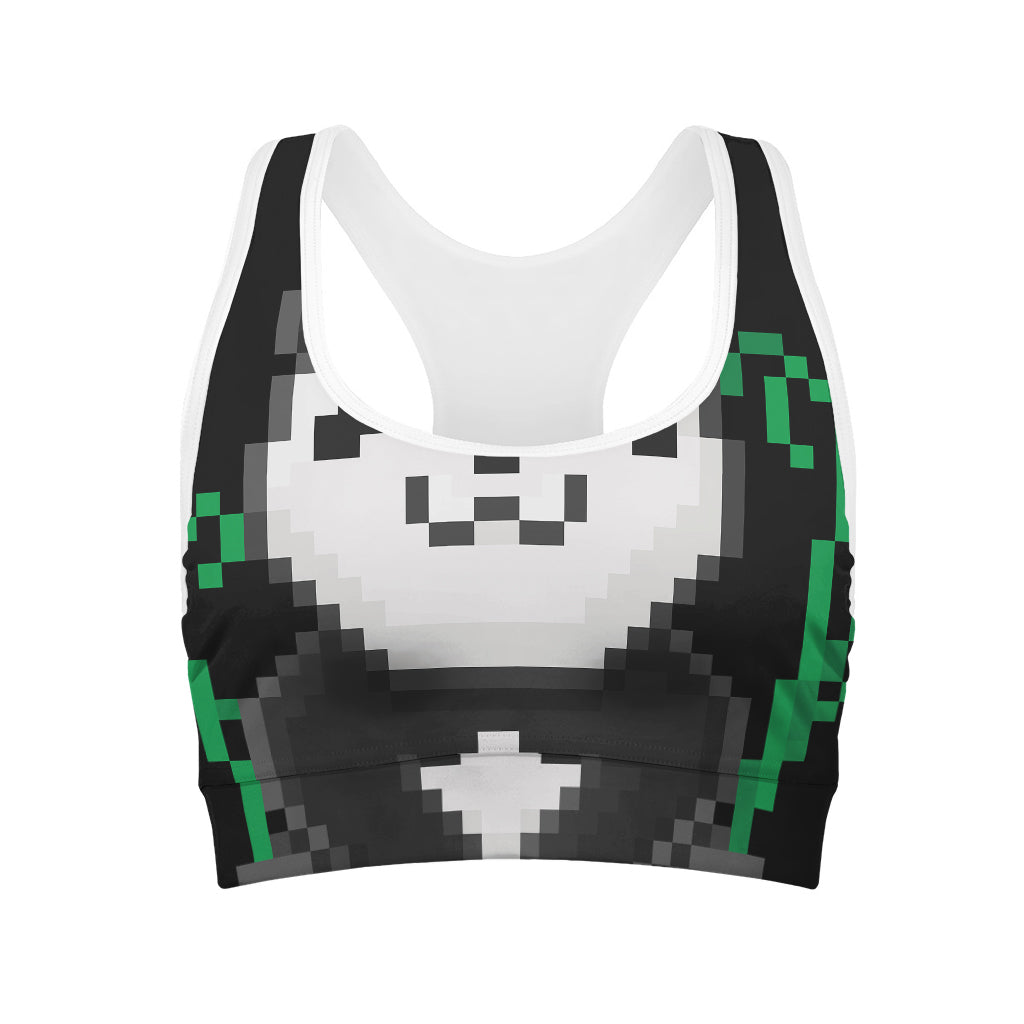 8-Bit Pixel Panda Print Women's Sports Bra