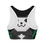 8-Bit Pixel Panda Print Women's Sports Bra