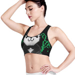 8-Bit Pixel Panda Print Women's Sports Bra
