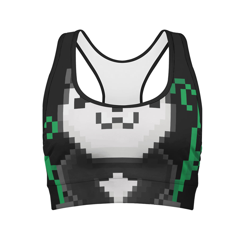 8-Bit Pixel Panda Print Women's Sports Bra