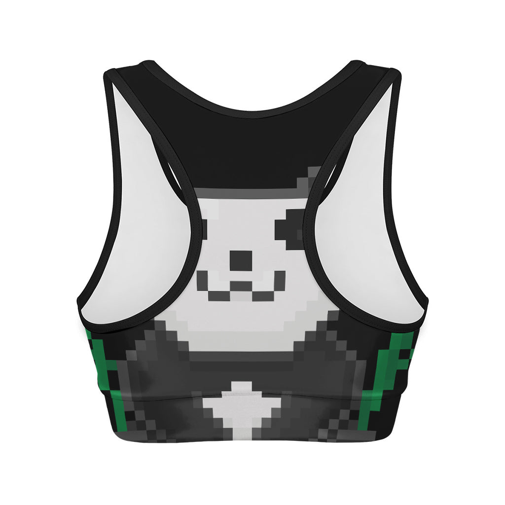 8-Bit Pixel Panda Print Women's Sports Bra